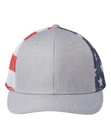 Kati Printed Mesh Trucker Cap. S700M - Heather Grey/ USA Flag