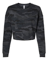 Independent Trading Co. Women's Lightweight Crop Crewneck Sweatshirt. AFX24CRP - Black Camo