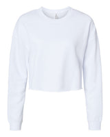 Independent Trading Co. Women's Lightweight Crop Crewneck Sweatshirt. AFX24CRP - White