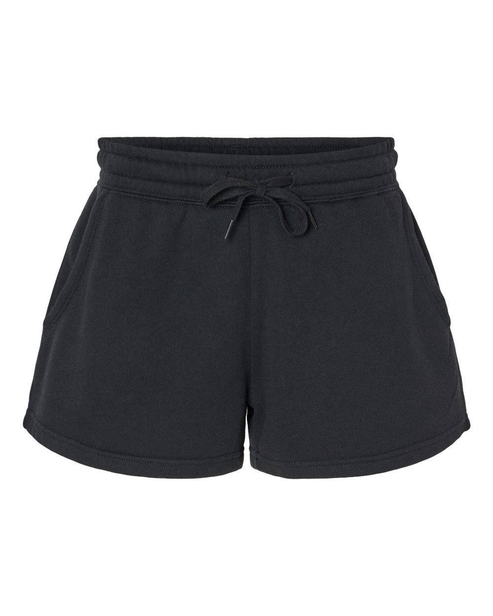 Independent Trading Co. Women’s Lightweight California Wave Wash Fleece Shorts. PRM20SRT - Black