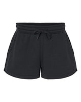 Independent Trading Co. Women’s Lightweight California Wave Wash Fleece Shorts. PRM20SRT - Black