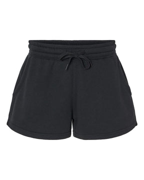 Independent Trading Co. Women’s Lightweight California Wave Wash Fleece Shorts. PRM20SRT - Black