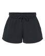 Independent Trading Co. Women’s Lightweight California Wave Wash Fleece Shorts. PRM20SRT - Black