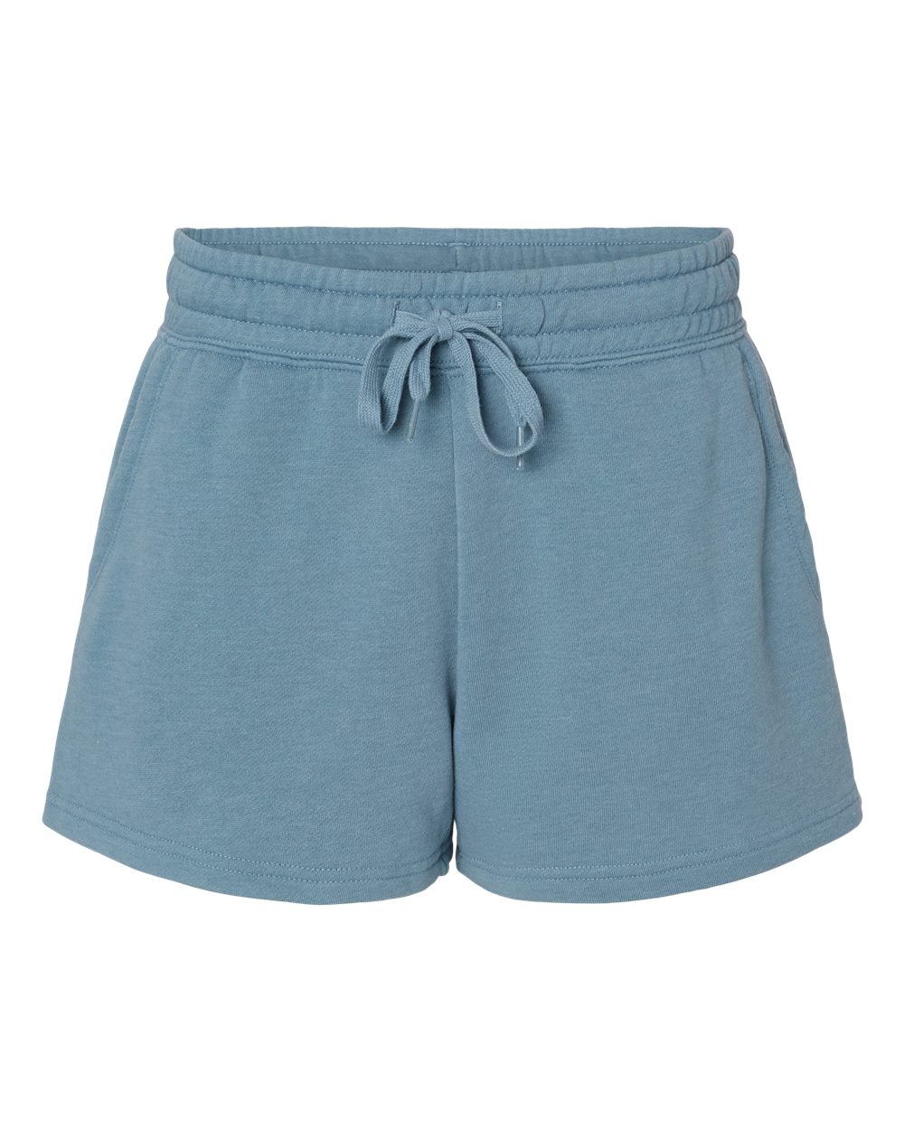 Independent Trading Co. Women’s Lightweight California Wave Wash Fleece Shorts. PRM20SRT - Misty Blue