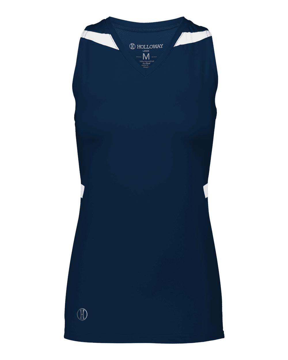 Holloway Women's PR Max Compression Racerback Jersey. 221337 - Navy/ White