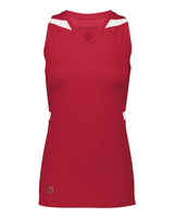Holloway Women's PR Max Compression Racerback Jersey. 221337 - Scarlet/ White