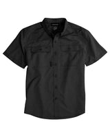 DRI DUCK Men's Crossroad Woven Short Sleeve Shirt. 4445 - Charcoal