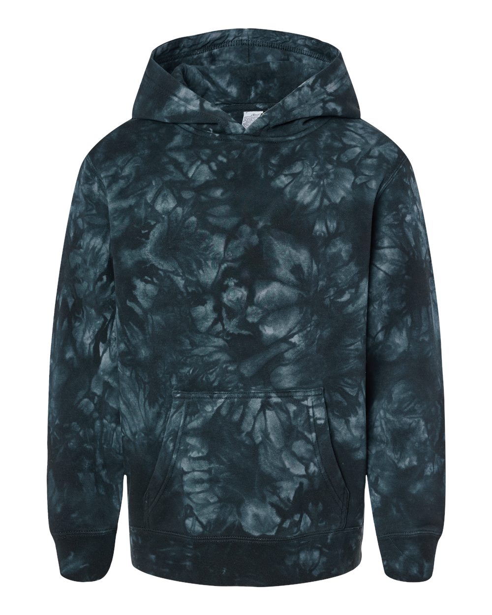 Independent Trading Co. Youth Midweight Tie-Dyed Hooded Sweatshirt. PRM1500TD - Tie Dye Black