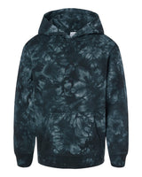 Independent Trading Co. Youth Midweight Tie-Dyed Hooded Sweatshirt. PRM1500TD - Tie Dye Black