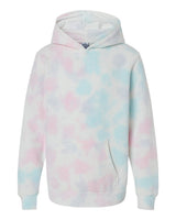 Independent Trading Co. Youth Midweight Tie-Dyed Hooded Sweatshirt. PRM1500TD - Tie Dye Cotton Candy