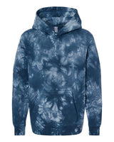 Independent Trading Co. Youth Midweight Tie-Dyed Hooded Sweatshirt. PRM1500TD - Tie Dye Navy