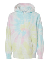 Independent Trading Co. Youth Midweight Tie-Dyed Hooded Sweatshirt. PRM1500TD - Tie Dye Sunset Swirl