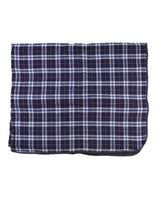 Boxercraft Flannel Blanket. FB250 - Navy/ Silver Plaid