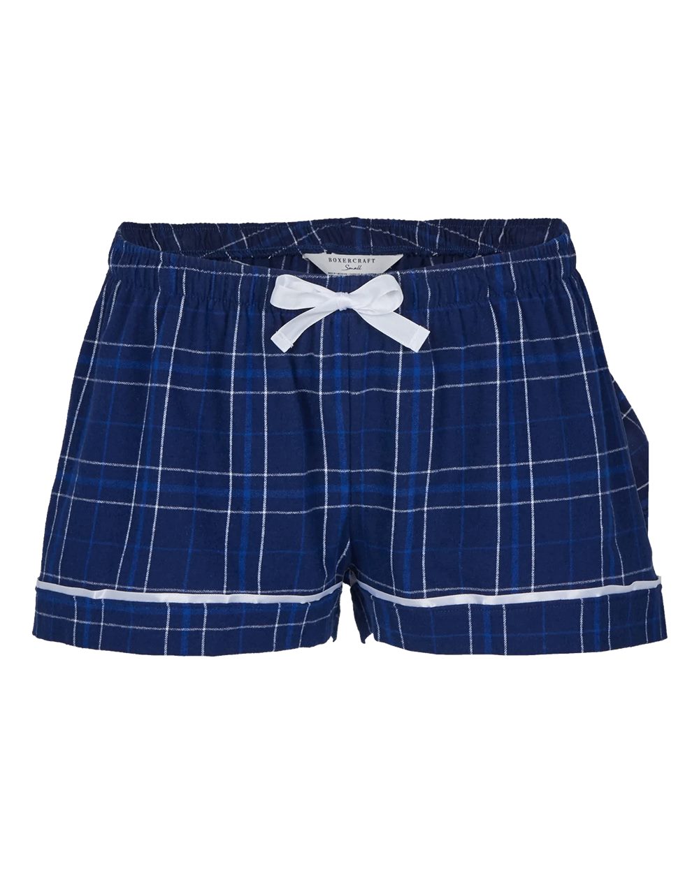 Boxercraft Women's Flannel Shorts. BW6501 - Navy Field Day Plaid