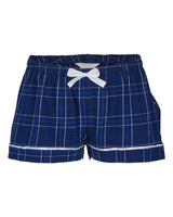 Boxercraft Women's Flannel Shorts. BW6501 - Navy Field Day Plaid