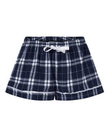 Boxercraft Women's Flannel Shorts. BW6501 - Navy/ Silver Plaid
