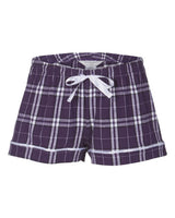 Boxercraft Women's Flannel Shorts. BW6501 - Purple/ White Plaid