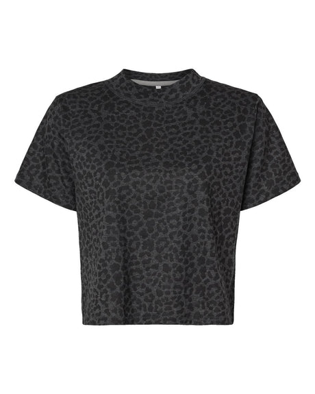 LAT Women's Boxy Tee. 3518 - Black Leopard