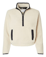 Boxercraft Women's Everest Half-Zip Pullover. BW8501 - Natural/ Black