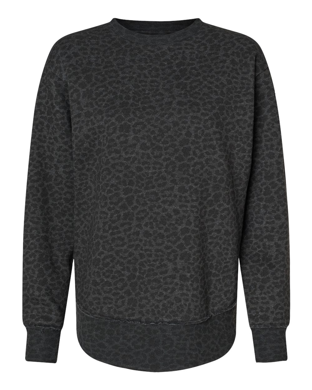 LAT Women's Weekend Crewneck Sweatshirt. 3525 - Black Leopard
