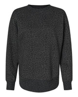 LAT Women's Weekend Crewneck Sweatshirt. 3525 - Black Leopard