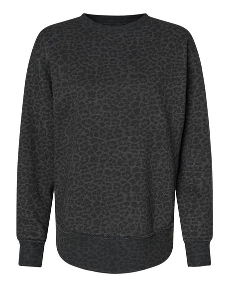 LAT Women's Weekend Crewneck Sweatshirt. 3525 - Black Leopard