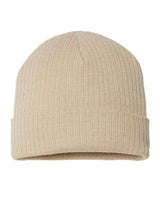 Atlantis Headwear Sustainable Rib Cuffed Beanie. RIO - Light Beige
