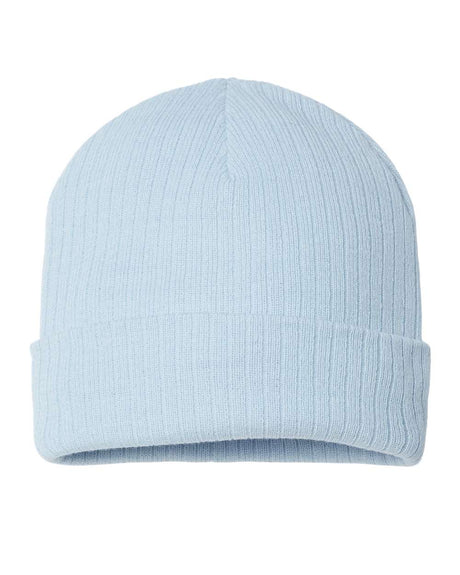 Atlantis Headwear Sustainable Rib Cuffed Beanie. RIO - Light Blue