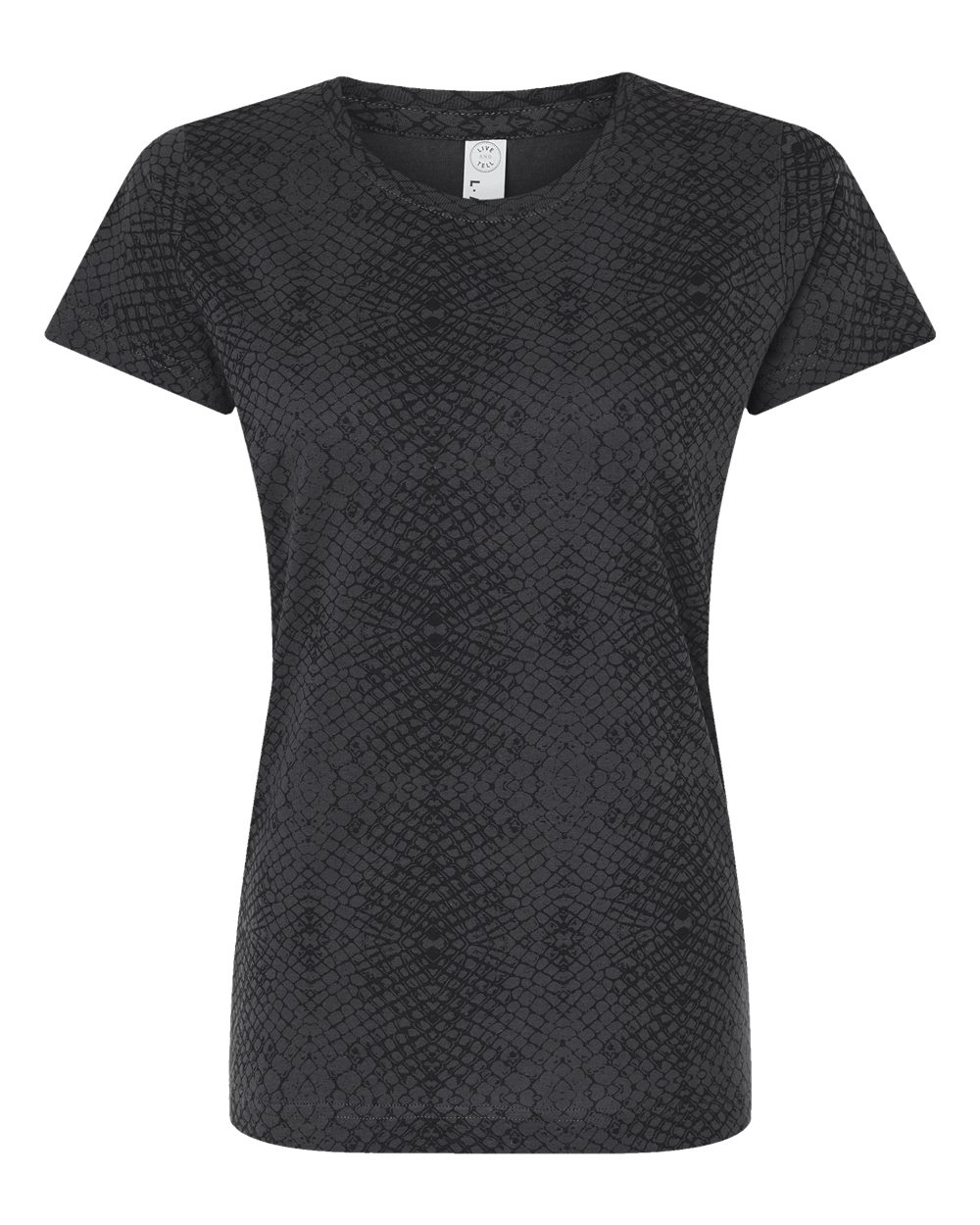 LAT Women's Fine Jersey Tee. 3516 - Black Reptile