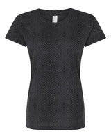 LAT Women's Fine Jersey Tee. 3516 - Black Reptile