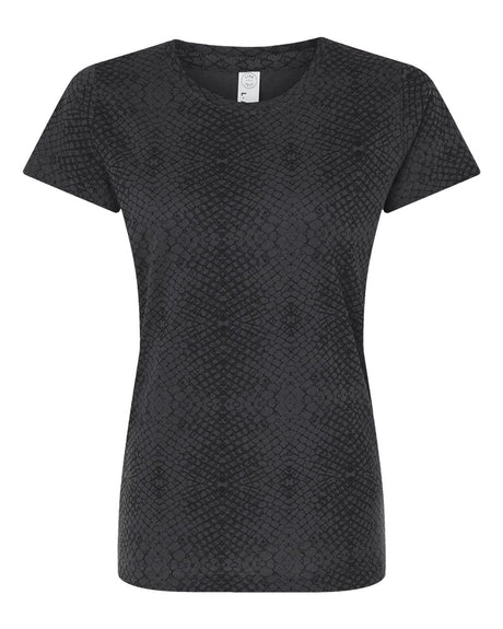LAT Women's Fine Jersey Tee. 3516 - Black Reptile