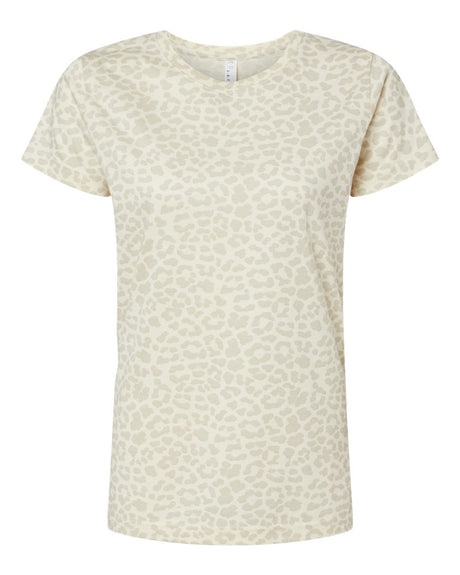 LAT Women's Fine Jersey Tee. 3516 - Natural Leopard