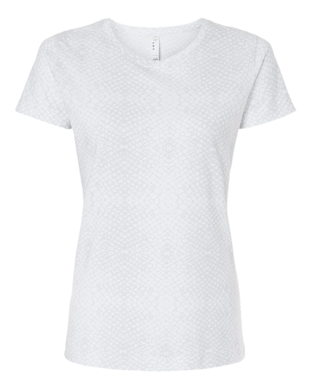 LAT Women's Fine Jersey Tee. 3516 - White Reptile