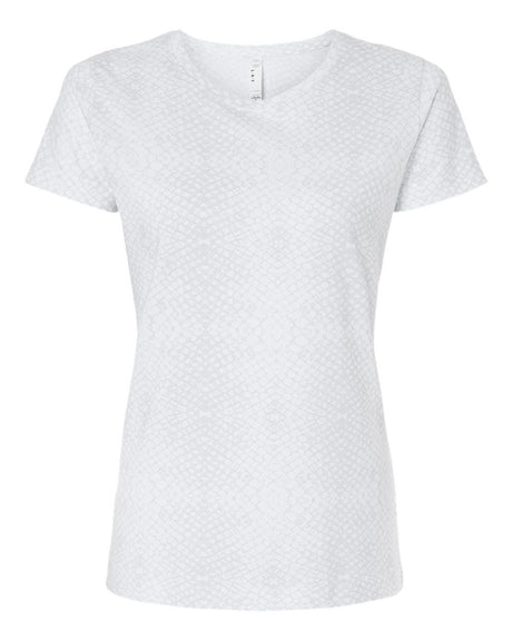 LAT Women's Fine Jersey Tee. 3516 - White Reptile