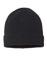 Atlantis Headwear Sustainable Fine Rib Cuffed Beanie. ANDY - Black