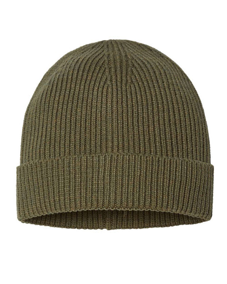 Atlantis Headwear Sustainable Fine Rib Cuffed Beanie. ANDY - Olive