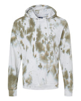 J. America Men's Tie-Dyed Fleece Hooded Sweatshirt. 8861 - Olive Tie Dye