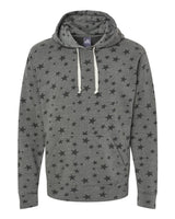 J. America Men's Triblend Fleece Hooded Sweatshirt. 8871 - Smoke Stars Triblend