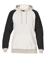 J. America Unisex Vintage Tricolor Hooded Sweatshirt. 8886 - Antique White/ Black