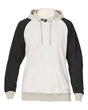 J. America Unisex Vintage Tricolor Hooded Sweatshirt. 8886 - Antique White/ Black