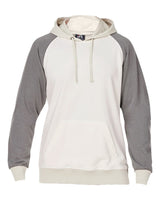 J. America Unisex Vintage Tricolor Hooded Sweatshirt. 8886 - Antique White/ Smoke