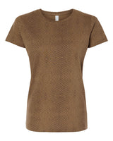LAT Women's Fine Jersey Tee. 3516 - Brown Reptile