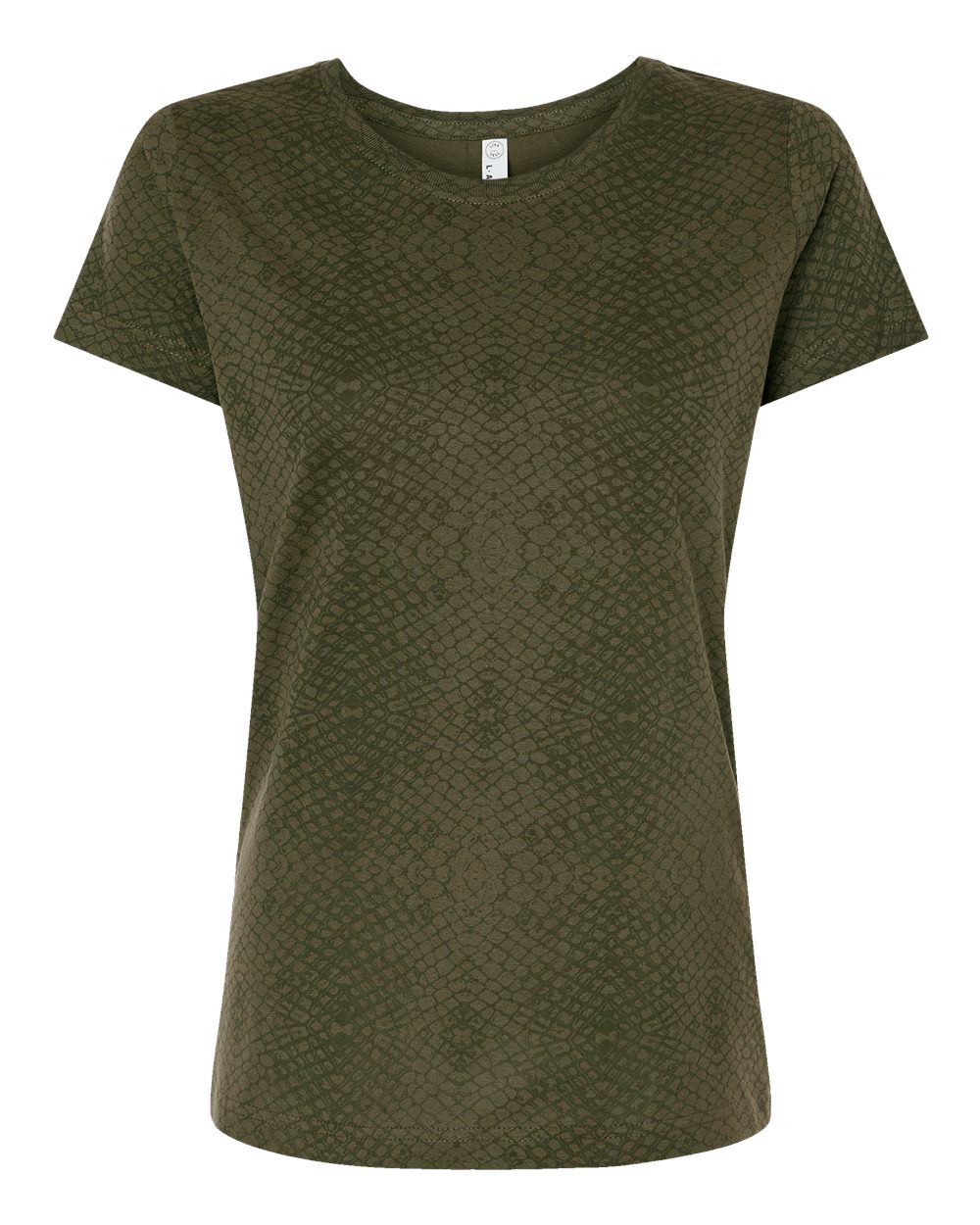 LAT Women's Fine Jersey Tee. 3516 - Green Reptile