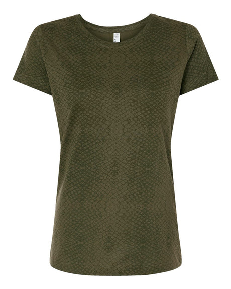LAT Women's Fine Jersey Tee. 3516 - Green Reptile