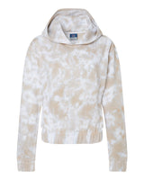 MV Sport Women's Sueded Fleece Tie-Dyed Crop Hooded Sweatshirt. W23718 - Atmosphere