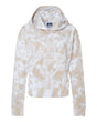 MV Sport Women's Sueded Fleece Tie-Dyed Crop Hooded Sweatshirt. W23718 - Atmosphere