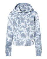 MV Sport Women's Sueded Fleece Tie-Dyed Crop Hooded Sweatshirt. W23718 - Stonewash
