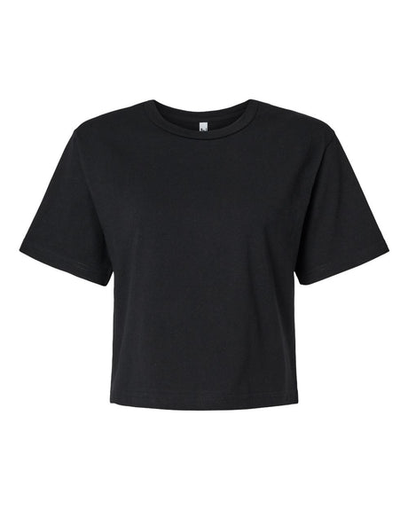 American Apparel Women's Fine Jersey Mid-Length Boxy Tee. 102 - Black