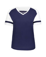 Augusta Sportswear Women's Triblend Fanatic 2.0 V-Neck T-Shirt. 2914 - Navy/ White
