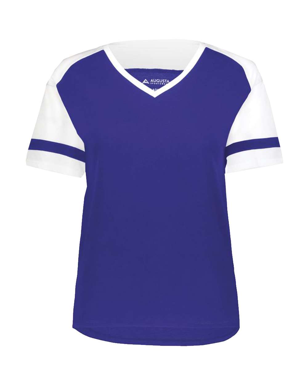 Augusta Sportswear Women's Triblend Fanatic 2.0 V-Neck T-Shirt. 2914 - Purple/ White